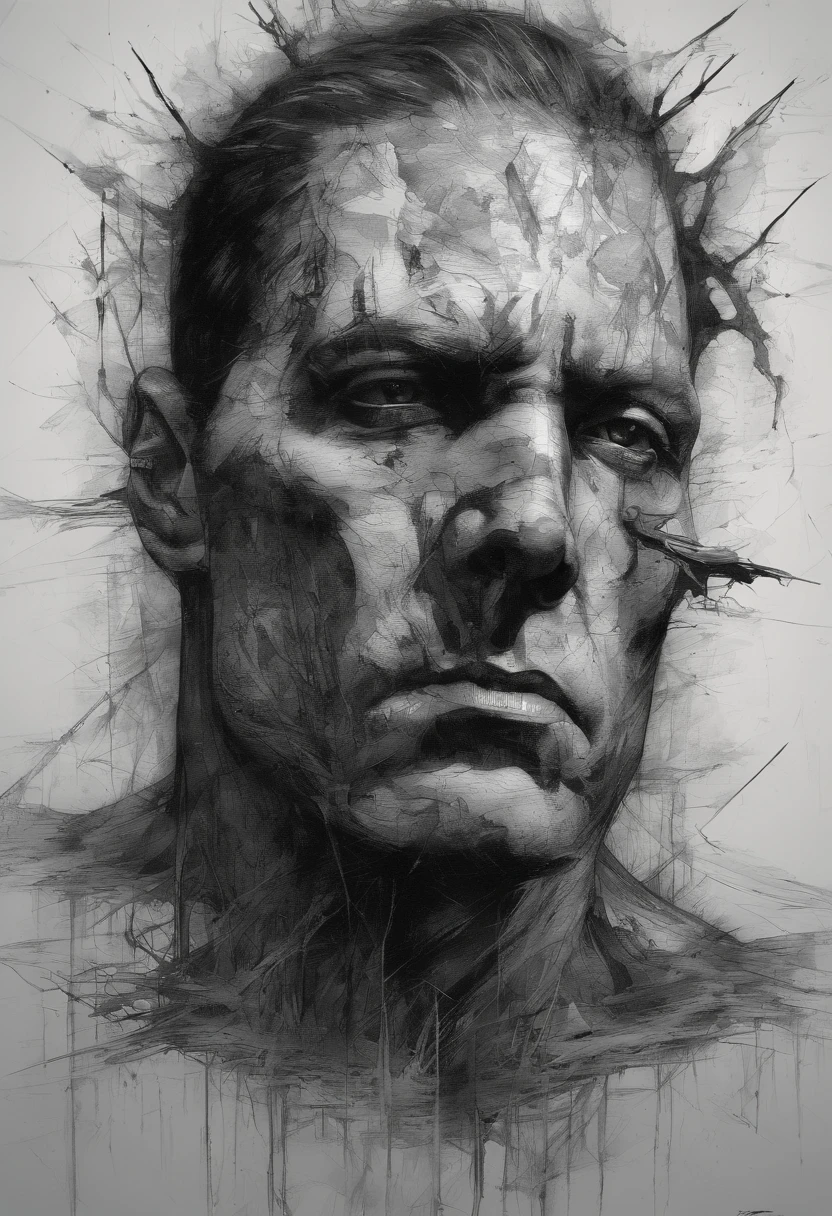 male Superman, Perfect centralization, coelho (franco)de Donnie, Standing position, beleza abstrata, Centrado, looking at the camera, Facing the camera, nearing perfection, triste, desespero, corpo inteiro, Dynamic, altamente detalhado, liso, foco nítido, 8k, high-definition resolution, illustration, arte de Carne Griffiths e Wadim Kashin, fundo branco