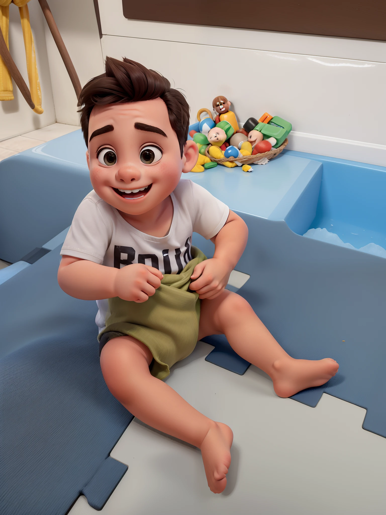 , menino, branco, cabelo castanho claro , sorridente