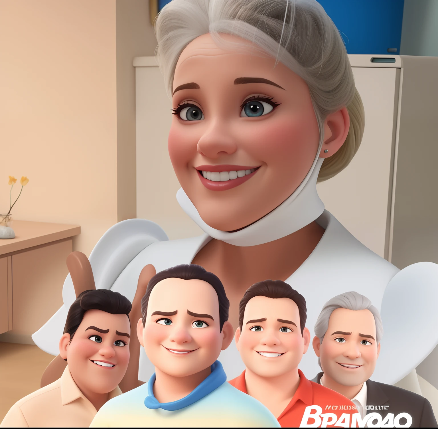 Uma mulher branca de 45 anos estilo Disney Pixar alta qualidade melhor qualidade
