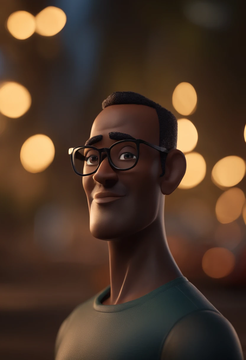 Cartoon character of a man with black glasses and a sao paulo cartoon character,, (Estilo Pixar) (master part:1.2) (Bokeh) (best quality) (pele detalhada) (textura detalhada) (8k) (argila) (Cinematic lighting) (foco nítido