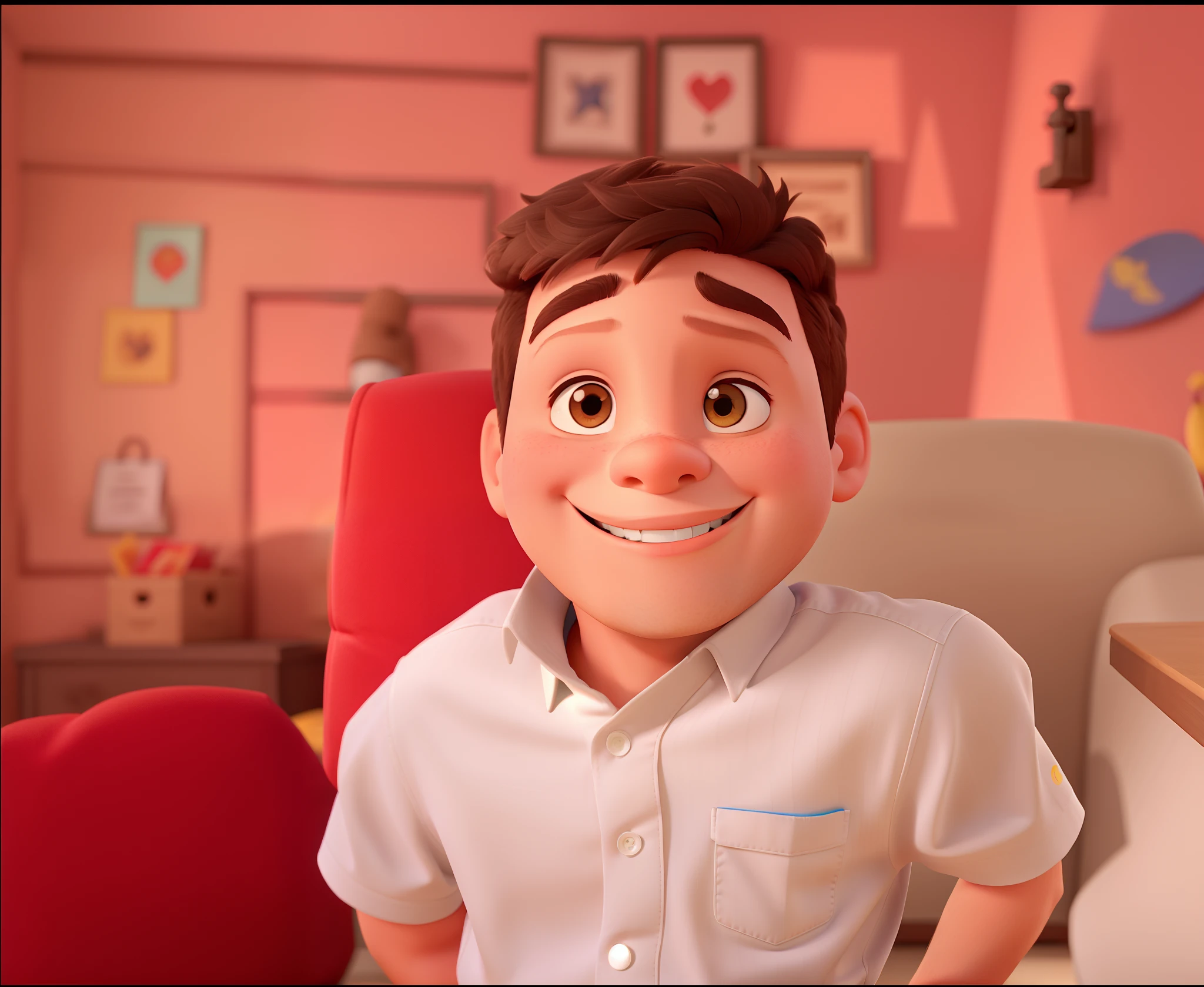 Um  sorridente estilo disney pixar, alta qualidade, melhor qualidade