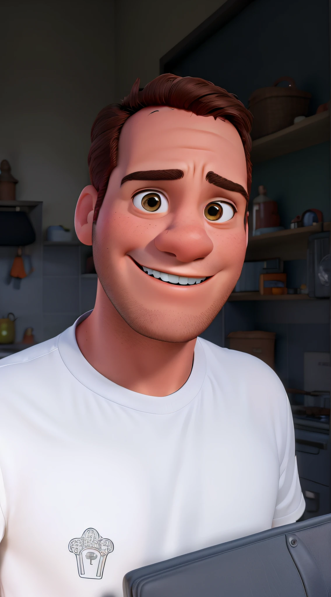Um homem moreno, estilo disney pixar, alta qualidade, melhor qualidade