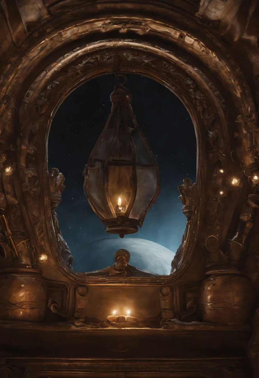 poster Disney pixar, sobre uma lebre de orelhas pontudas e um garoto de cabelos cacheados curto, de pele negra e olhos castanhos, Inside a ship in space (estilo pequeno Principe). Deve haver estrelas e a lua
