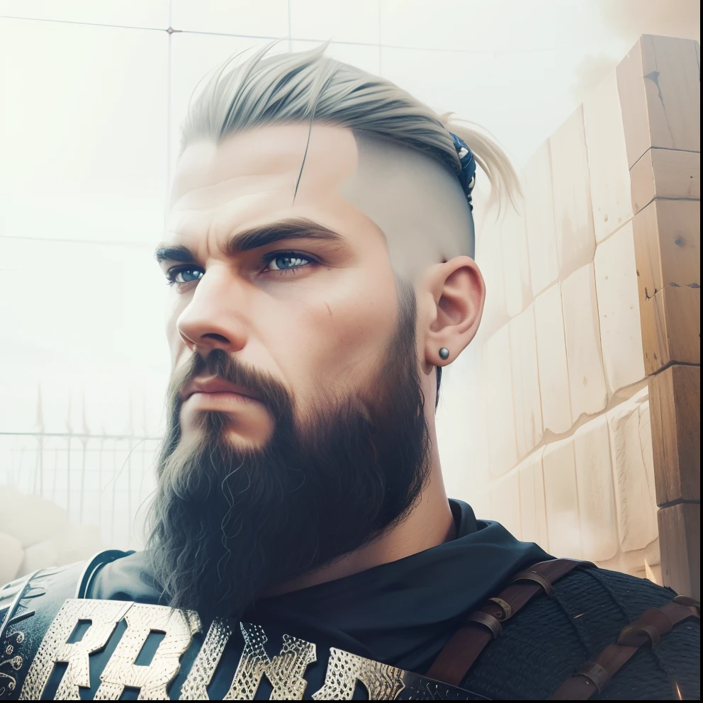 Bad Ass Guerreiro Viking com fogo em seu fundo, epics, Realistic, 8k