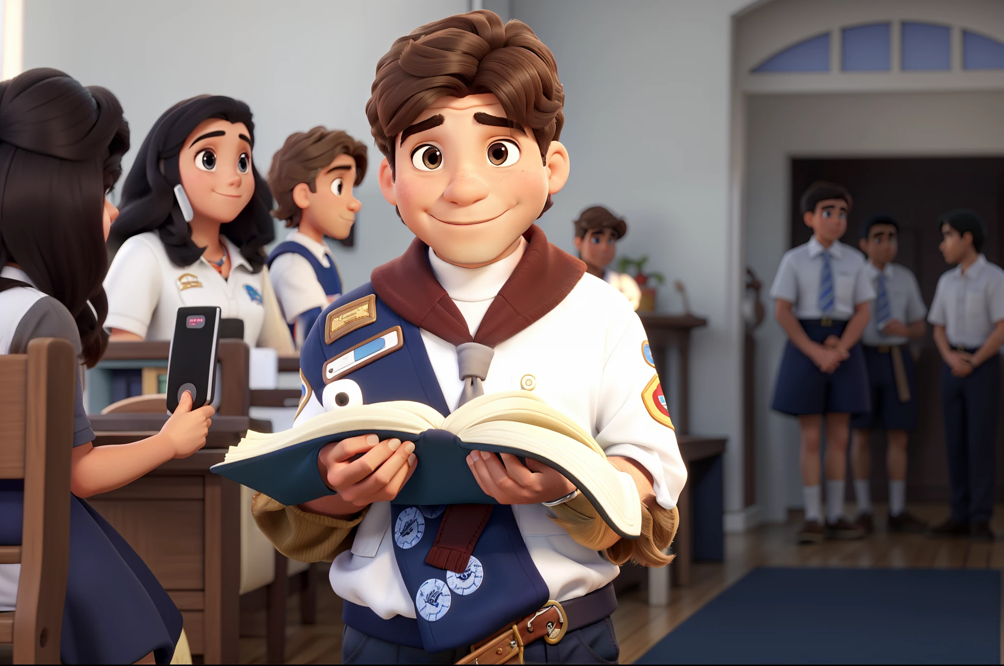 Menino, cabelos castanho, Pix da Disney