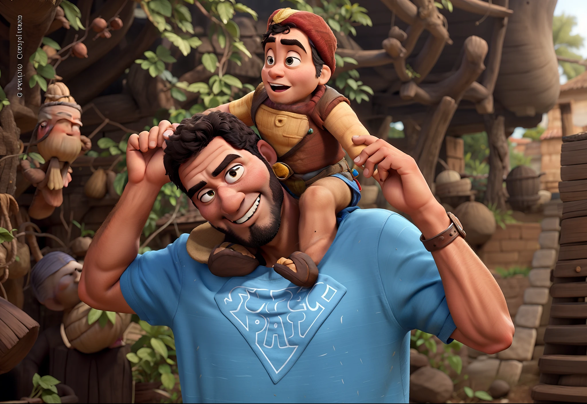 Pai e filhar estilo pixar