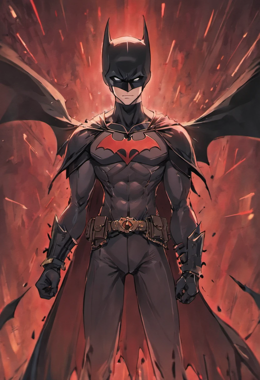 "Batman, Sorriso esquerdo, blood tears, sombrio, qualidade excepcional, multiple facial scars, Batman que ri, armadura viking das trevas, Gothic style, estilo manga"