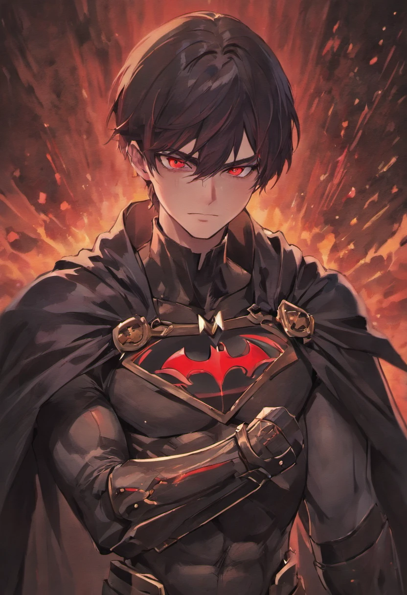 "Batman, Sorriso esquerdo, blood tears, sombrio, qualidade excepcional, multiple facial scars, Batman que ri, armadura viking das trevas, Gothic style, estilo manga"