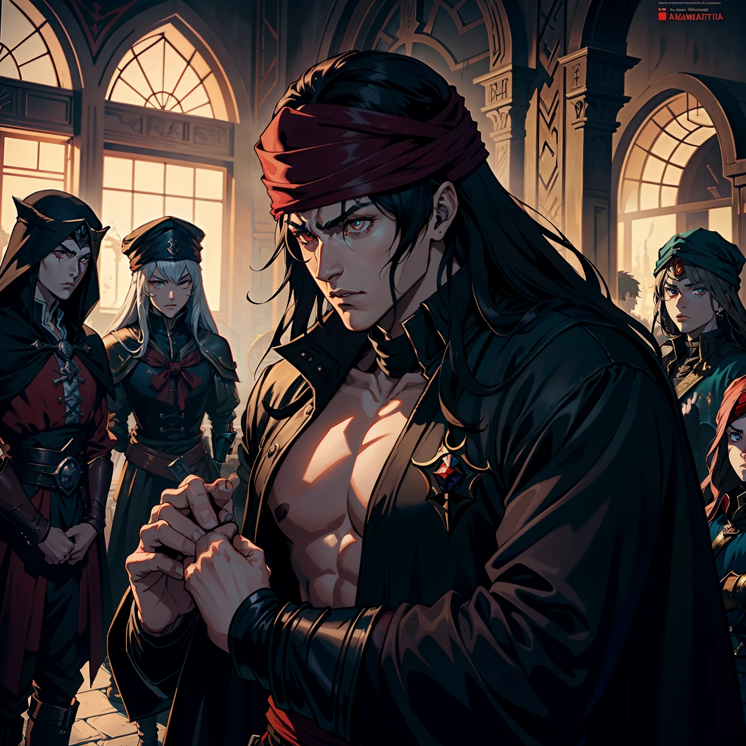 Castlevania Lord of the Shadow Hyper Realistic Super Detailed Dynamic Shot Masterpiece Cinematic Scenes Epic Movie Legendary Lord Dracula in his 10 yey to play with a group of children Arab with red turban hokuto no ken kenshiro style