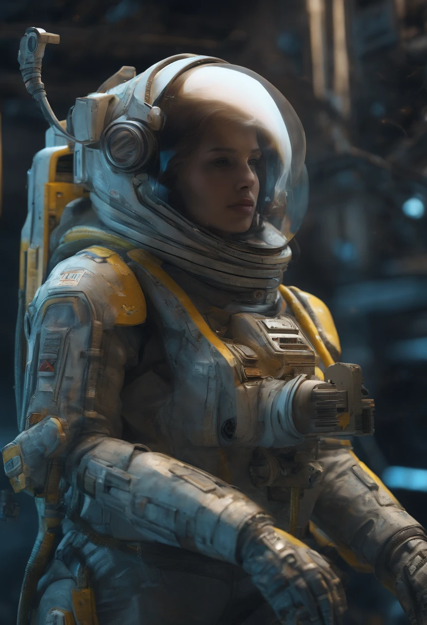 Masterpiece, Astronaut Goddess Metal Liquid Clear Glass Scamelt , Shrouded in shadows, Couleurs abyssales vibrantes et dynamiques, entirely within the framework of the, corps entier, Radiation of electrical energy, shoulder length messy hair, corps entier, Belle fille de style Anime Waifu, hyperdetailed painting, Luminisme, art par Carne Griffiths et Wadim Kashin concept art, 8k resolution, Details of fractal isometry Bioluminescence , Rendu 3D, Rendu octane, intricate high detail , cinematic, Trending on Isometric Art Station Centered Hyper Realistic Awesome Color Cover Photo, Hand drawn , graveleux, Realstic, complexe, Definition of hit , cinematic, croquis approximatif, Lignes en gras, sur papier, dynamique, epic, ultra high quality model