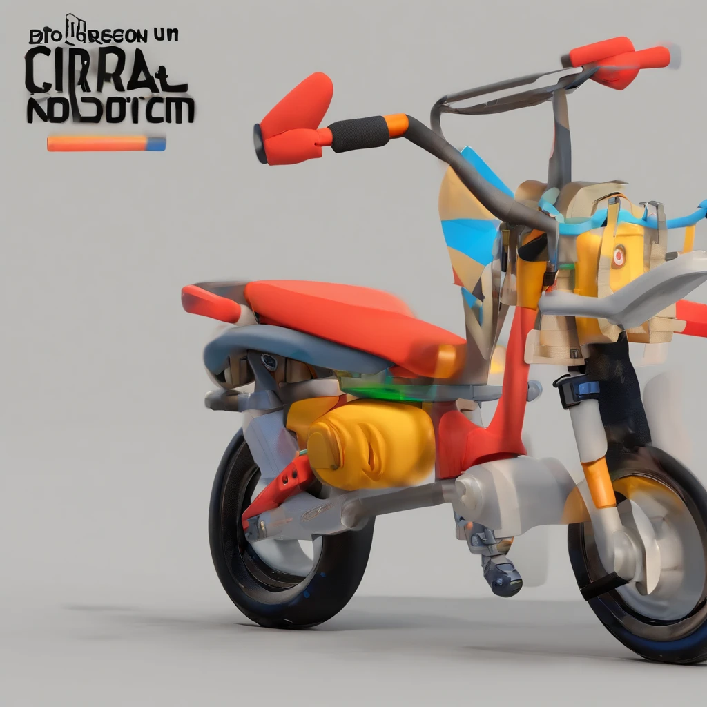Criar um personagem no estilo Pixar. Trata-se de um homem de 35 anos, com barba cerrada baixa , moreno com cabelo militar preto , e olhos pretos. Ele deve estar com uma bicicleta branca , deve usar uma camisa cinz clara escrito