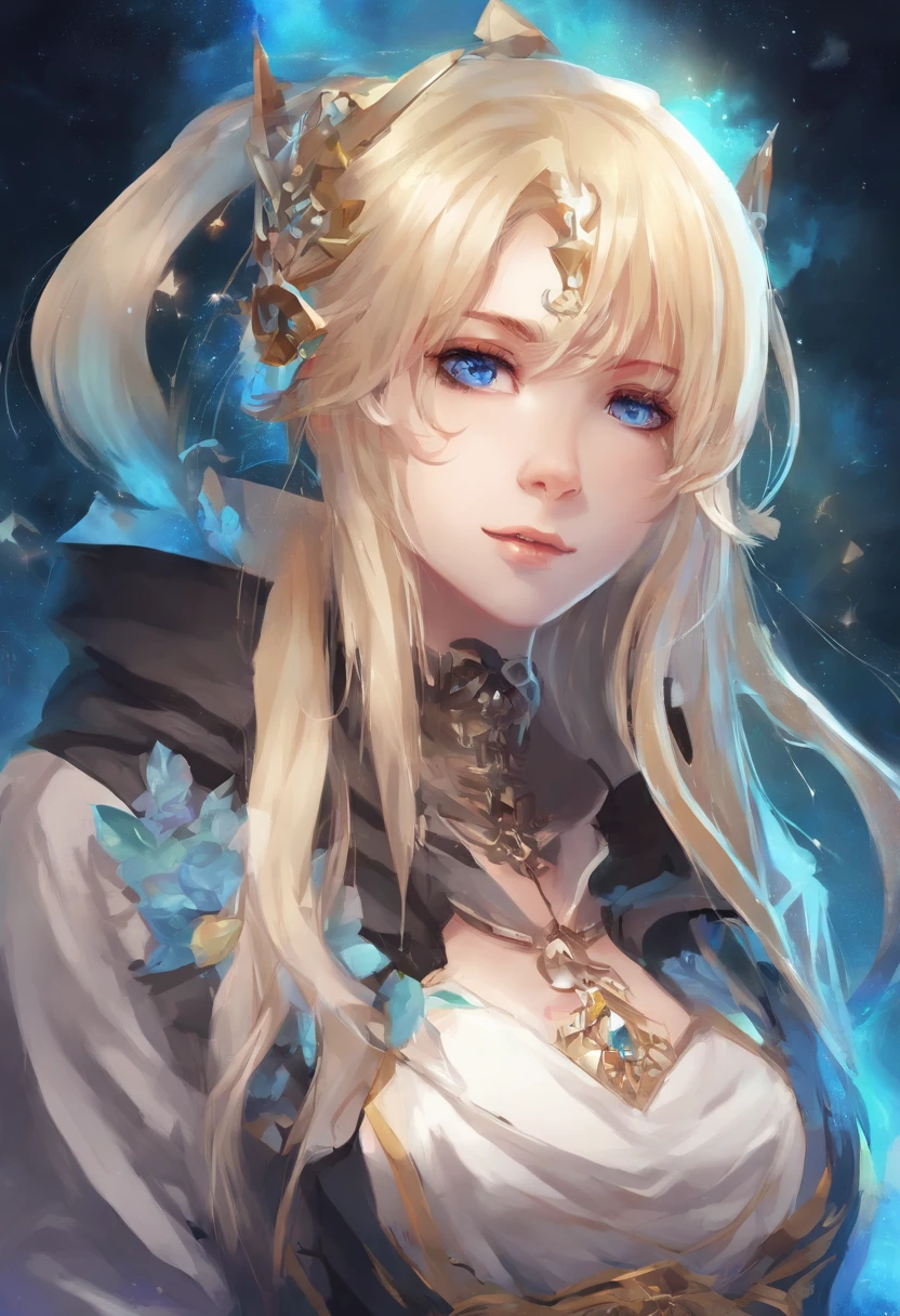a woman with blonde hair and blue eyes wearing a black shirt, an anime drawing by Ei-Q, pixiv, auto-destructive art, in a black hoodie, anime girl wearing a black dress, emo anime girl, ecchi anime style, misa amane *, in a hoodie, an anime girl, anime girl, unknown artstyle, anime skull portrait woman