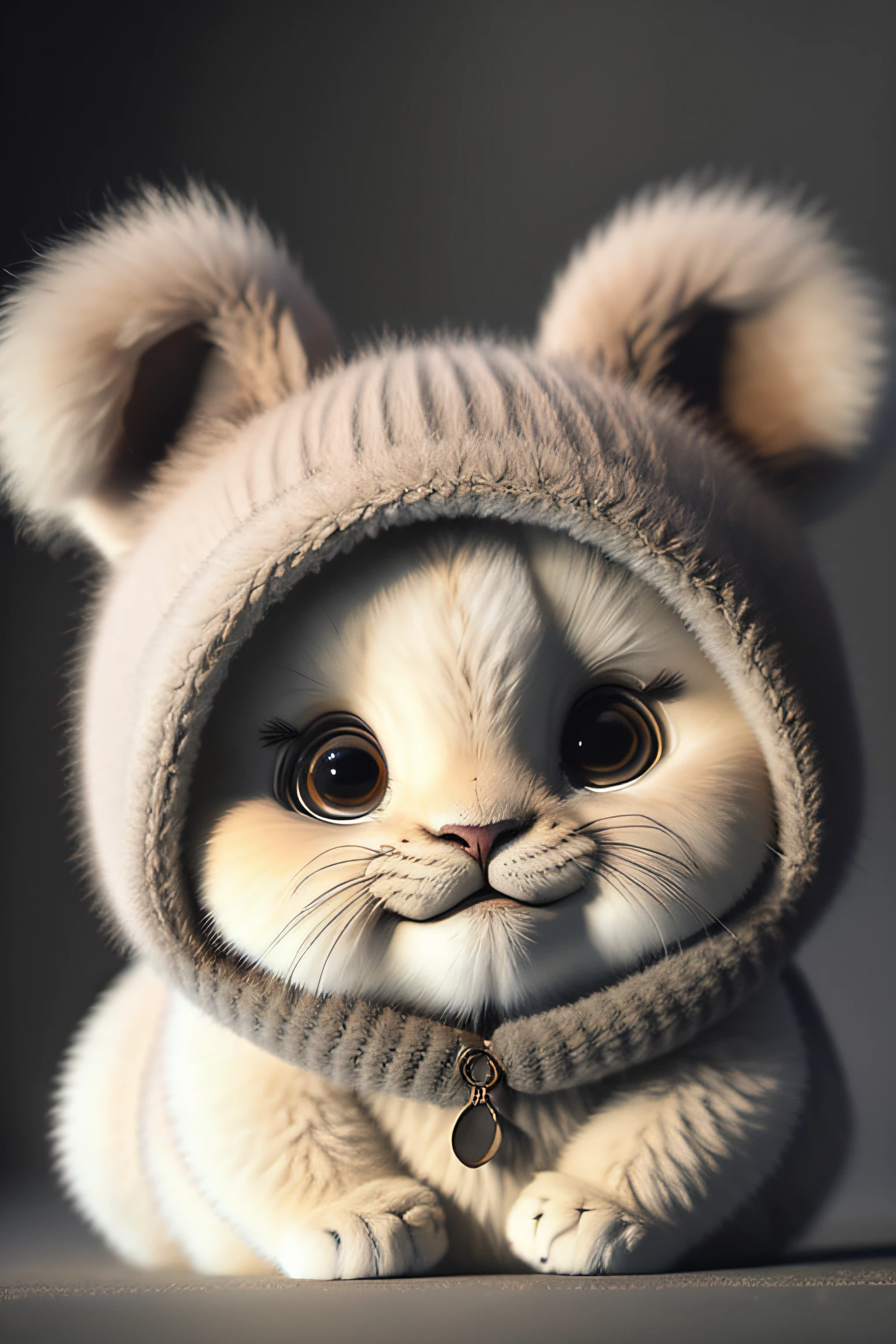 Lion, Chubby, no_humans, Depth of Field, Disney Style, DARK_Glam, Dressed DRK_Glam, Deep Shadow, (Dark: 1.4), (8k, RAW Photo, Best Quality, Masterpiece: 1.2), Happy Expression