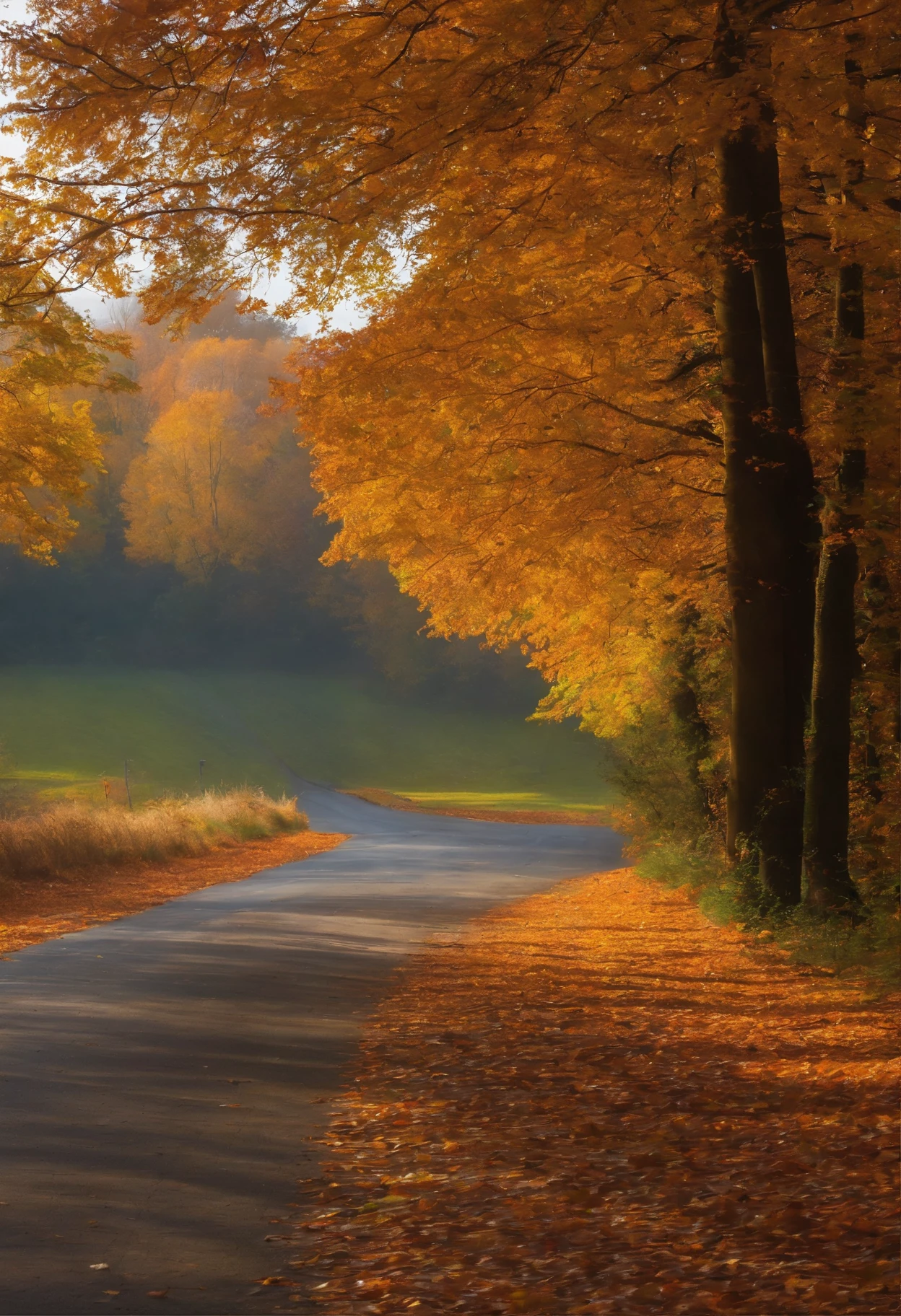 It was an autumn in 2003,My school is in a town,I walked alone by the big ditch next to the school,Leaves fall,Lonely me。