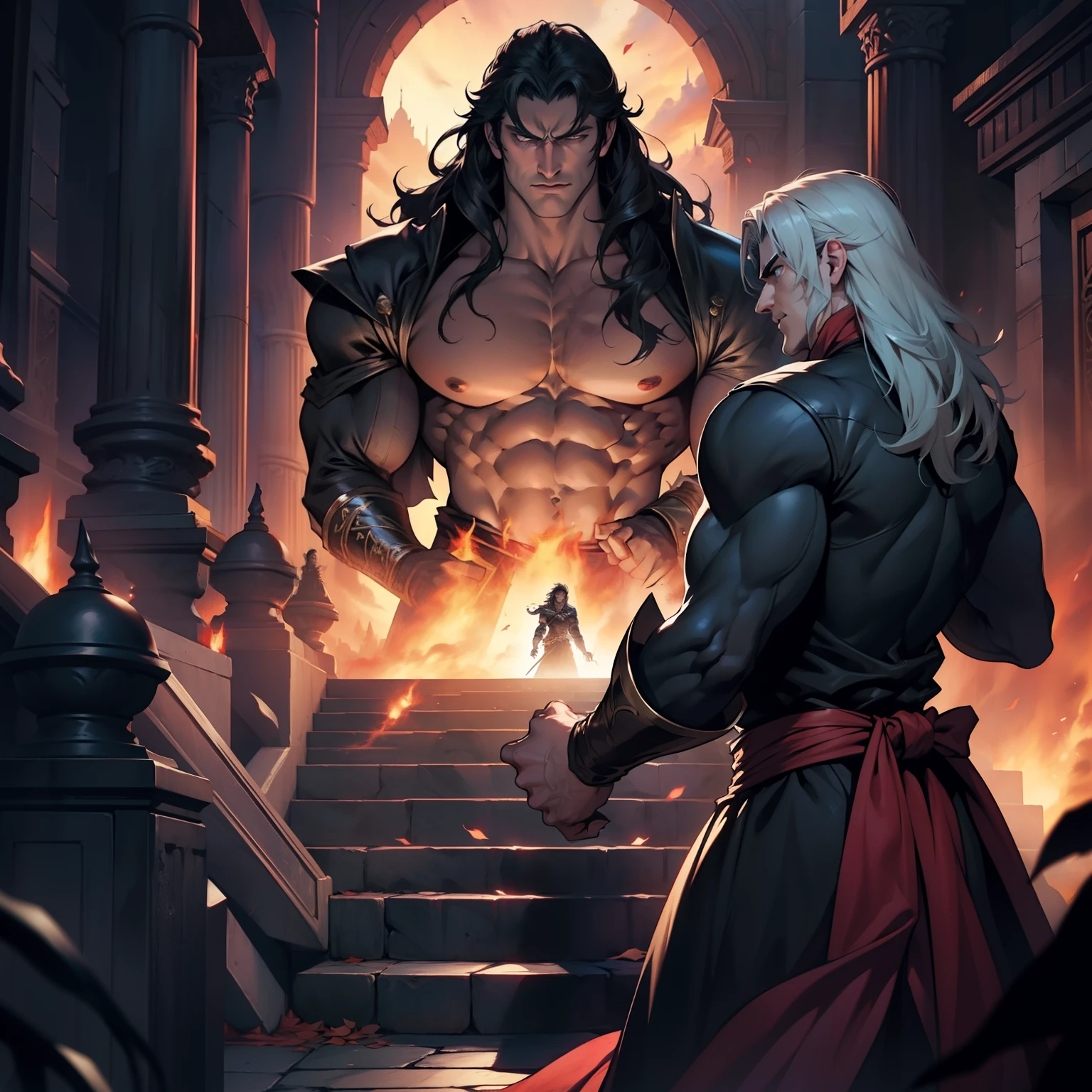Castlevania Lord of Shadows Hyper Realistic Super Detailed Dynamic Shooting Masterpiece Cinematic Scenes Epic Movie Legendary Lord Dracula hokuto no ken kenshiro
