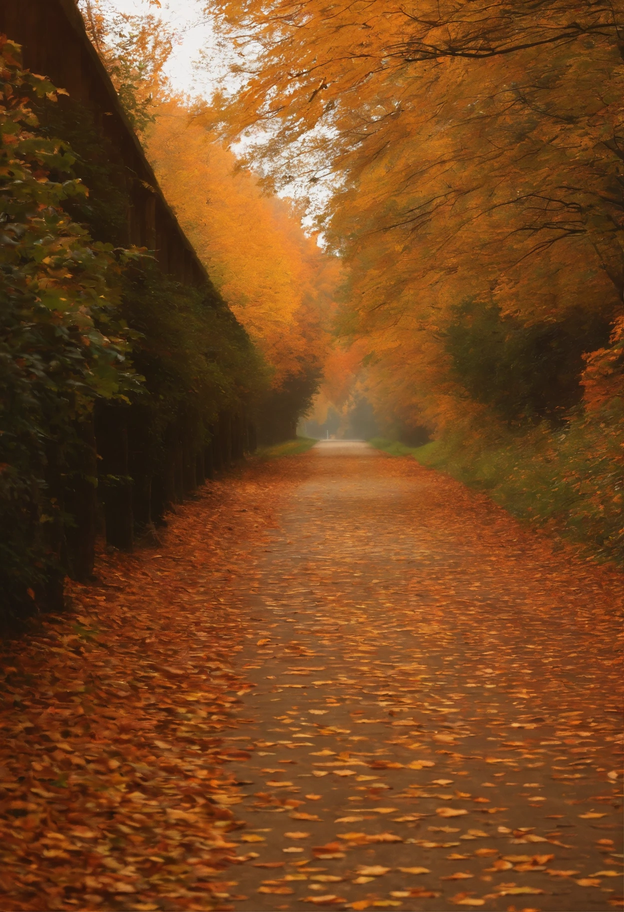 It was an autumn in 2003，My school is in a town，I walked alone by the big ditch next to the school，Leaves fall，Lonely me。