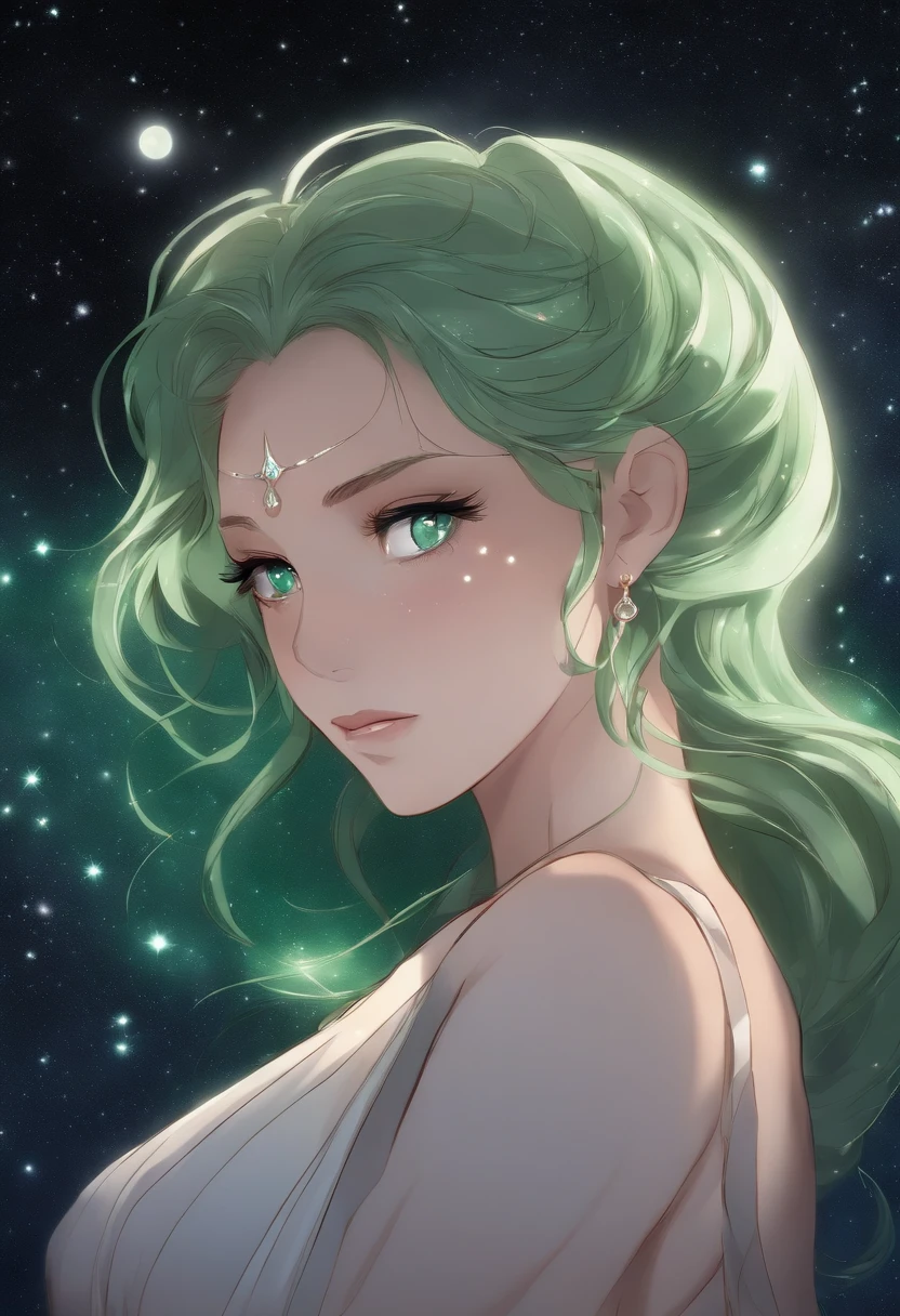 garota, morena, olhos verdes, galaxy, Taurus Constellation In Anime