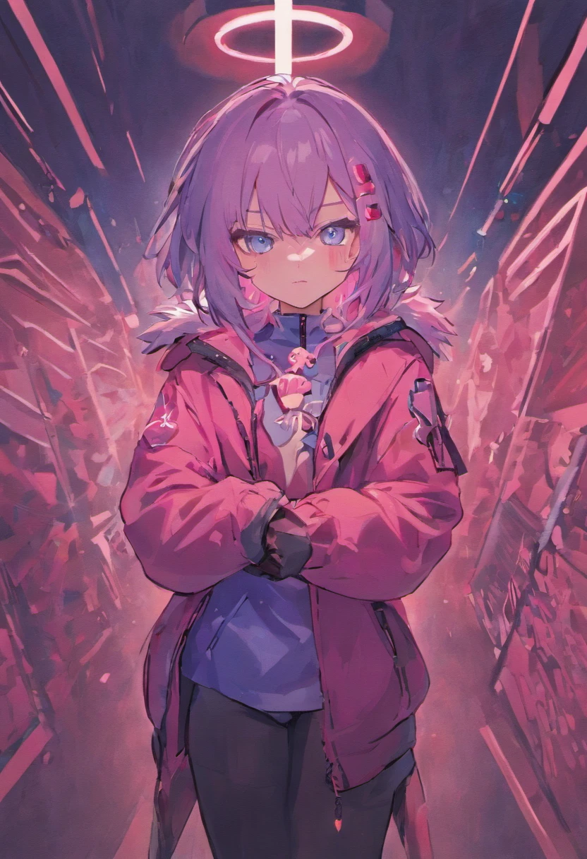**Appearance:** - Bête Bleue wears a pink jacket similar to DustTale Sans' blue jacket and a blue t-shirt underneath the jacket. - She has a bad time eye that flashes pink (symbolizing fear) and red (representing determination). - Her eyes can switch between pink, white, and empty eye sockets. - She wears black fingerless gloves. - She carries a knife with a blueish-black handle. - Bête Bleue has sharp teeth and rosy cheeks.