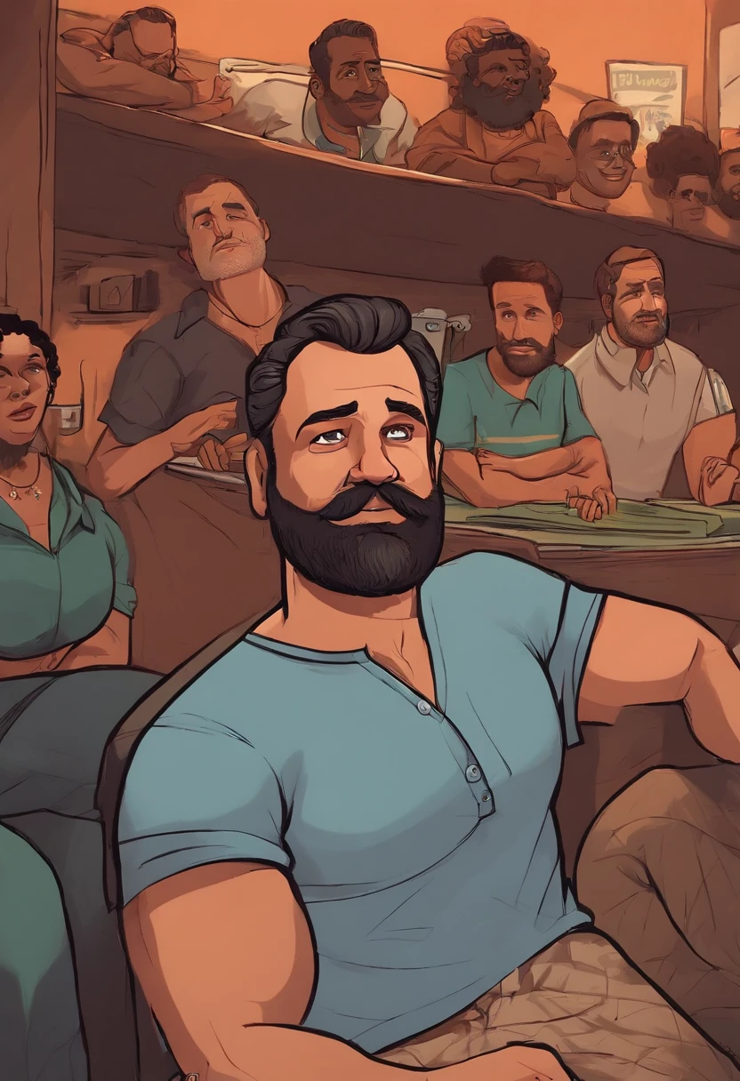 Um homem de barba, estilo pixar, highes definition, melhor qualidade parecido com o presidente Lula, with a prisoner's shirt