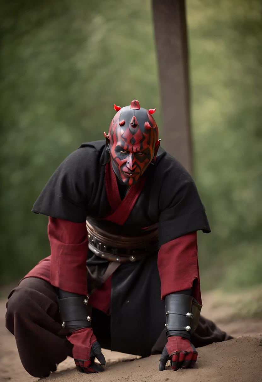 Darth Maul as mortal combat character, dressed in mortal combat clothing, (mortal combat clothing:2), (full body image 2)