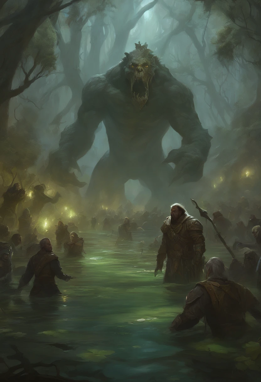 there is a man standing in a swamp leading an army of zombies, magic the gathering art, magic the gathering card art, magic the gathering art style, d & d fantasy digital art, hearthstone art, mtg art, magic the gathering artstyle, hearthstone card art, magic : the gathering art, magic the gathering artwork, fantasy card game art, hearthstone concept art