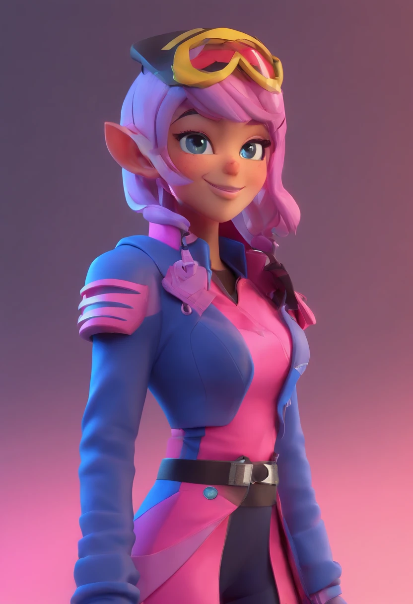 **Appearance:** - Bête Bleue wears a pink jacket similar to DustTale Sans' blue jacket and a blue t-shirt underneath the jacket. - She has a bad time eye that flashes pink (symbolizing fear) and red (representing determination). - Her eyes can switch between pink, white, and empty eye sockets. - She wears black fingerless gloves. - She carries a knife with a blueish-black handle. - Bête Bleue has sharp teeth and rosy cheeks