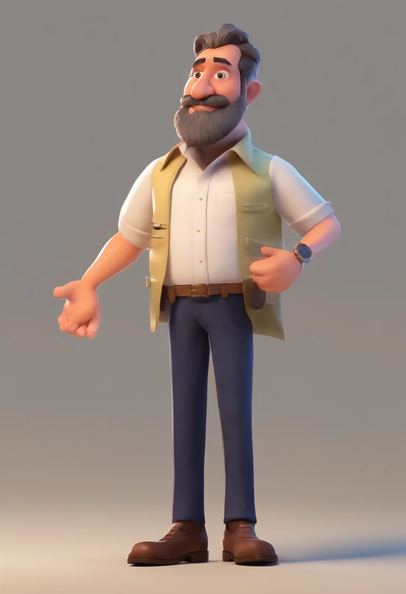 Um homem com uma barba estilo pixar, fofo, High definition, best quality, parecendo o presidente Lula, com camisa de prisioneiro