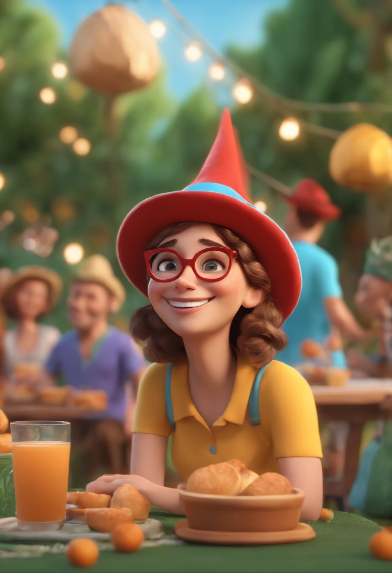 Cartoon character of various young people wearing various types of hats and eating Happy Pasties, animation character, Caractere estilizado, animation style rendering, 3D estilizado, Arnold Maya render, 3 d render stylized, toon render keyshot, Personagem 3D, Personagem 3D, 3d rendering stylized, 3 d character render, personagem de desenho animado, Personagem de close up, Pose de personagem,  (Estilo Pixar) (master part:1.2) (Bokeh) (best quality) (pele detalhada) (textura detalhada) (8k) (argila) (Cinematic lighting) (foco nítido)