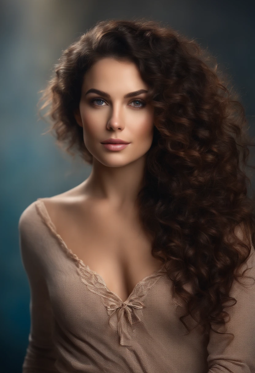 BRUNETTE WOMAN, CURLY HAIR, HIGH QUALITY, BEST QUALITY