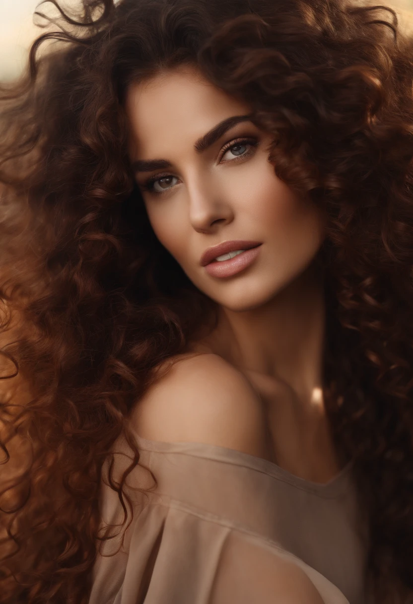 BRUNETTE WOMAN, CURLY HAIR, HIGH QUALITY, BEST QUALITY