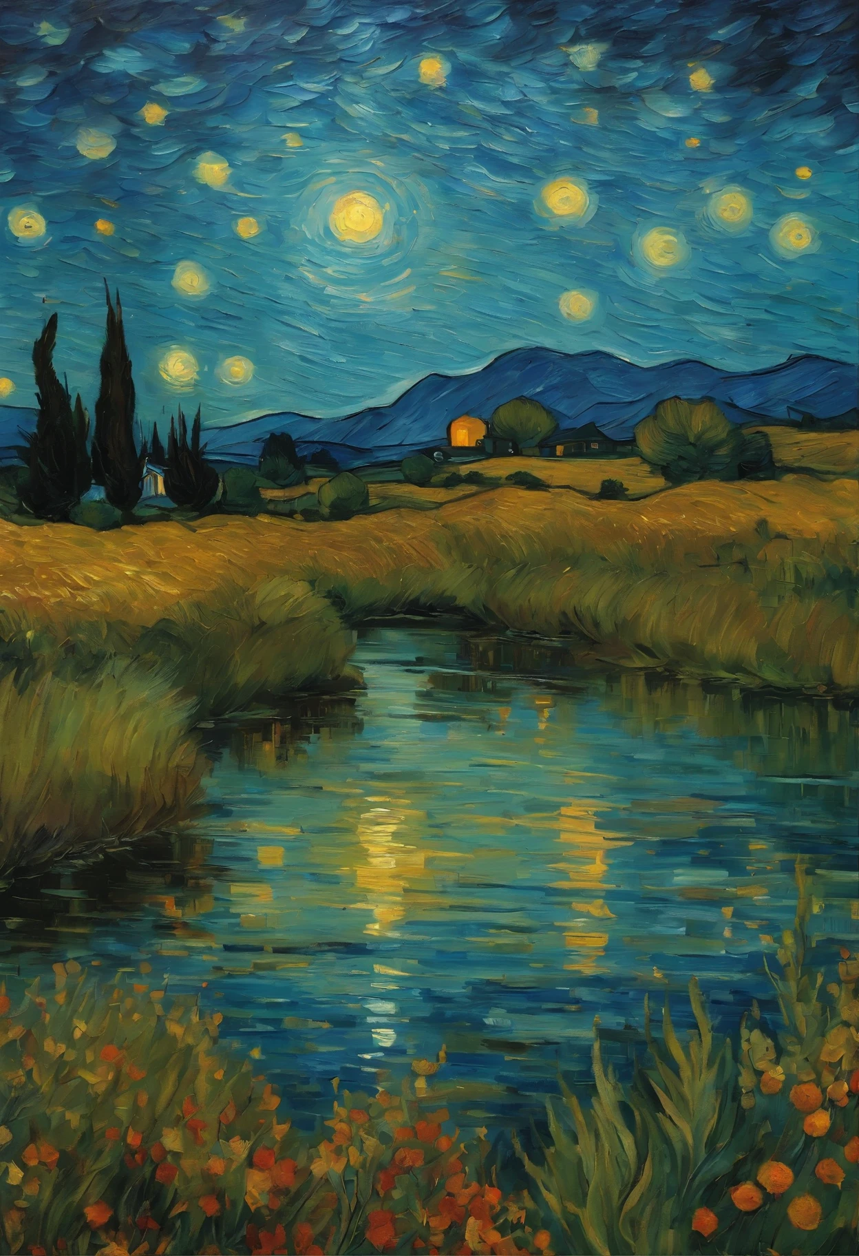 Van Gogh painted the starry sky，sonhador