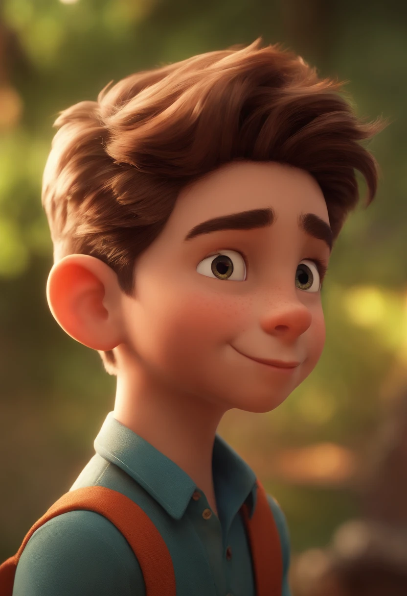 personagem dos desenhos animados de um casal, com um homem adolescente branco, alto, gordinho, olhos verdes, e uma garota adolescente branca, baixinha, cabelo castanho com as pontas loiras, Honey Eyes Animation Character, Caractere estilizado, animation style rendering, 3D estilizado, Arnold Maya render, 3 d render stylized, toon render keyshot, Personagem 3D, Personagem 3D, 3d rendering stylized, 3 d character render, personagem de desenho animado, Personagem de close up, Pose de personagem, (Estilo Pixar) (master part:1.2) (Bokeh) (melhor qualidade) (pele detalhada) (textura detalhada) (8k) (argila) (Cinematic lighting) (foco nítido