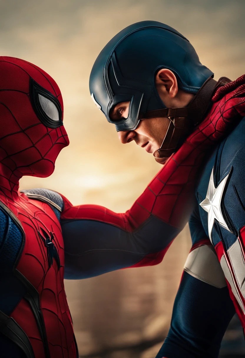 Captain America and Spider-Man,como um casal gay. Embraced