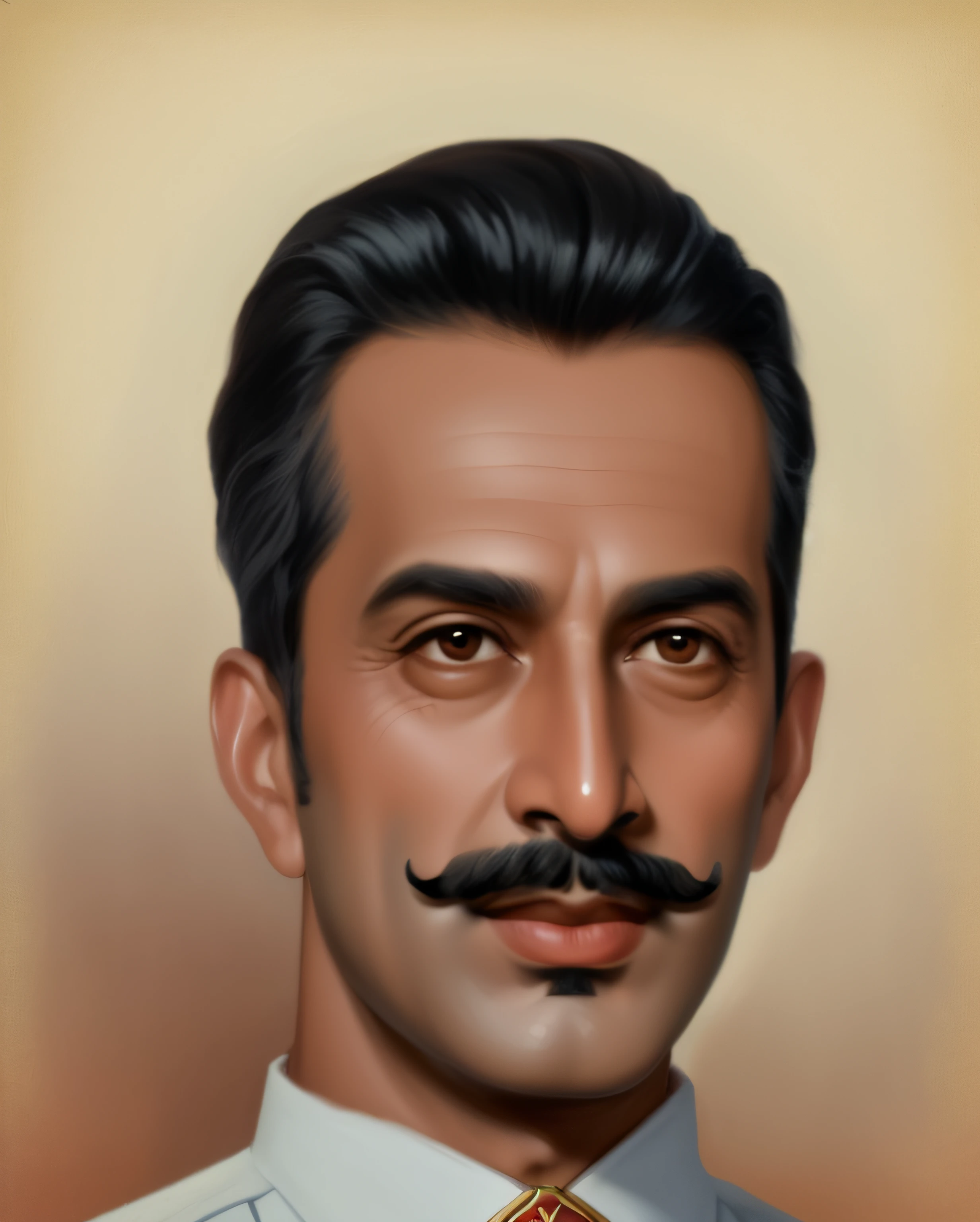 um close up de um homem com bigode e camisa branca, inspirado em Sudip Roy, Raden Saleh, Stalin, Stalin como Superman, inspirado em Khalil Gibran, luis ricardo falero, inspirado em Cristache Gheorghiu, subgenius, joseph stalin, Alberto Lynch, inspirado em Bikash Bhattacharjee, Directed by: Khalil Gibran