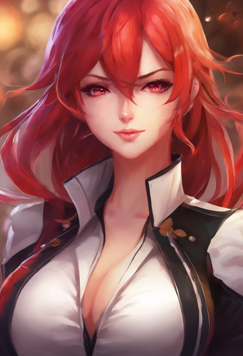 anime girl with red hair and black jacket posing for a picture, anya from spy x family, yayoi kasuma, made with anime painter studio, render of april, she has red hair, badass pose, painted in anime painter studio, female protagonist 👀 :8, persona art style, she wears leather jacket, visual novel sprite, character from king of fighters, Anime, Anime art germ, Anime styled digital art, realistic anime, 3d anime, Extremely detailed.