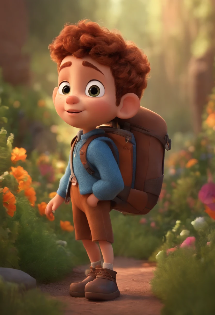Image of a boy for a story in a YouTube video in Pixar format, He's the little allabester, He's the class leader, He's outgoing, Playful and gets up for a lot of things