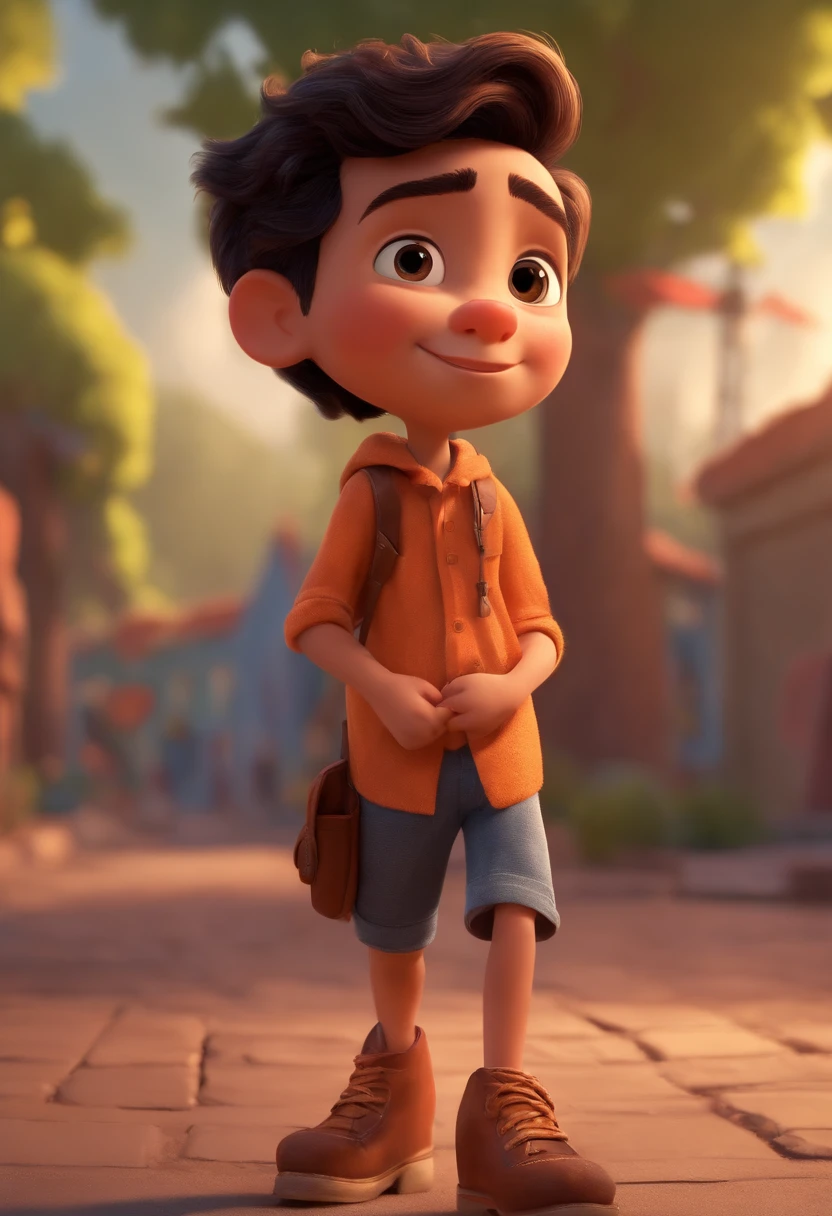 Image of a boy for a story in a YouTube video in Pixar format, He's the  allabester, He's the class leader, He's outgoing, Playful and gets up for a lot of things