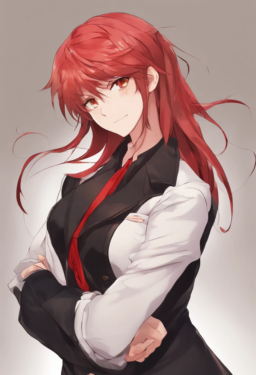 anime girl with red hair and black jacket posing for a picture, anya from spy x family, yayoi kasuma, made with anime painter studio, render of april, she has red hair, badass pose, painted in anime painter studio, female protagonist 👀 :8, persona art style, she wears leather jacket, visual novel sprite, character from king of fighters, Anime, Anime art germ, Anime styled digital art, realistic anime, 3d anime, Extremely detailed.