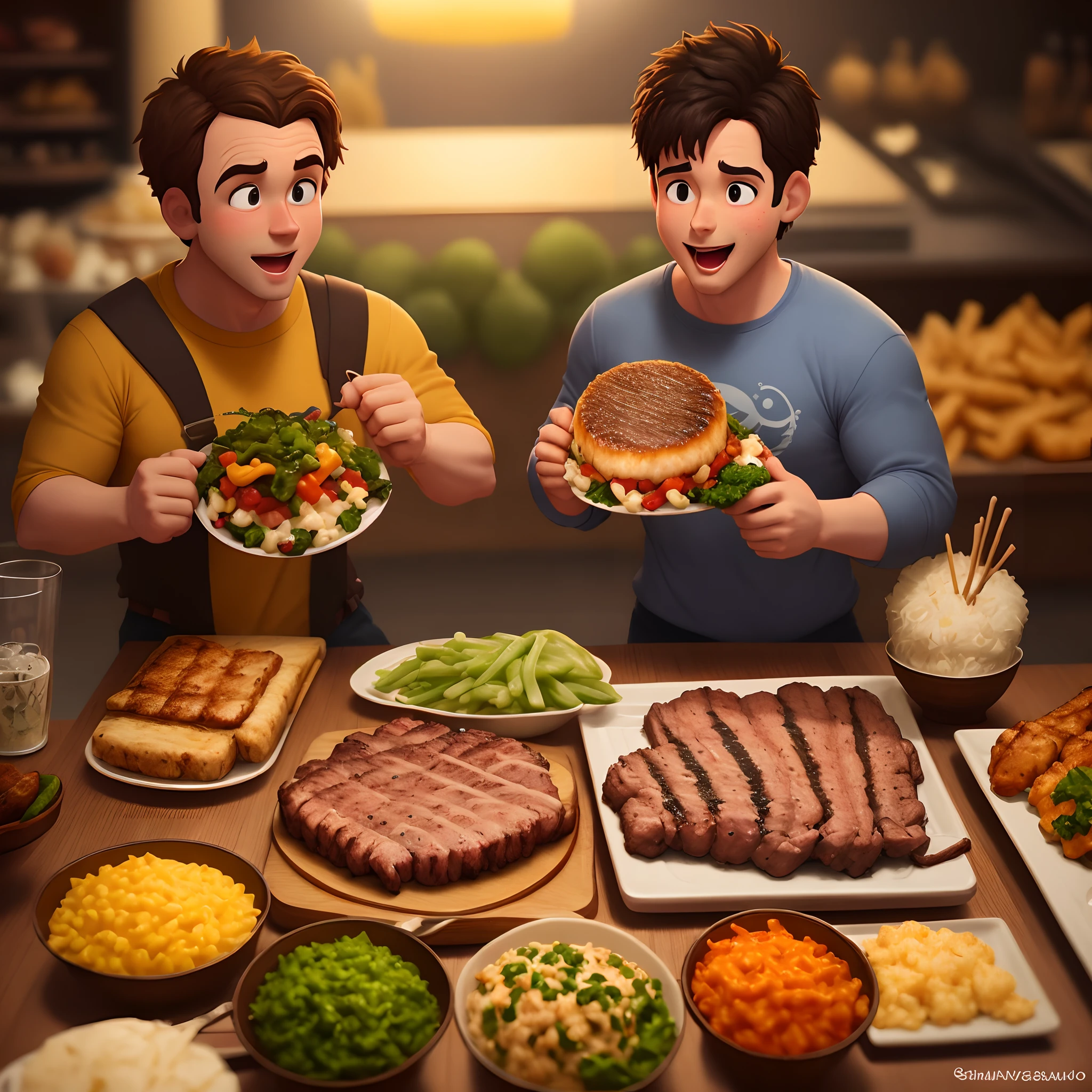 Criar imagem disneypixar de churrasqueiro