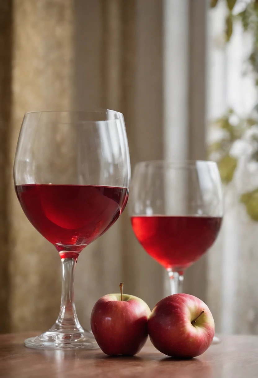 O Kremlin Branco casal transando, red scenery, bitten apple, Two glasses of wine.