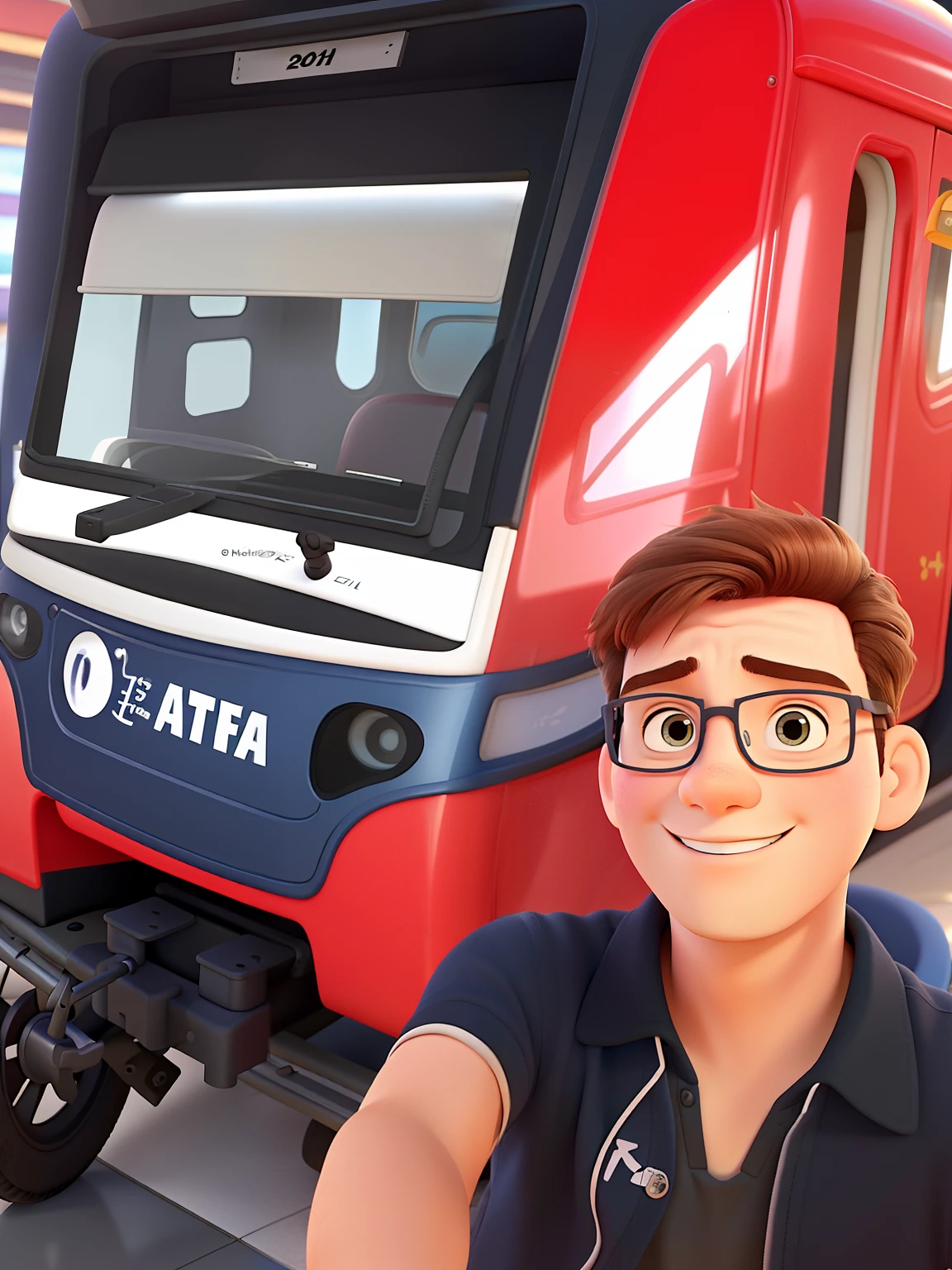Poster no estilo Disney pixar, alta qualidade, melhor qualidade, branco, 20-year-old child, cabelo castanho, com legenda de filme
