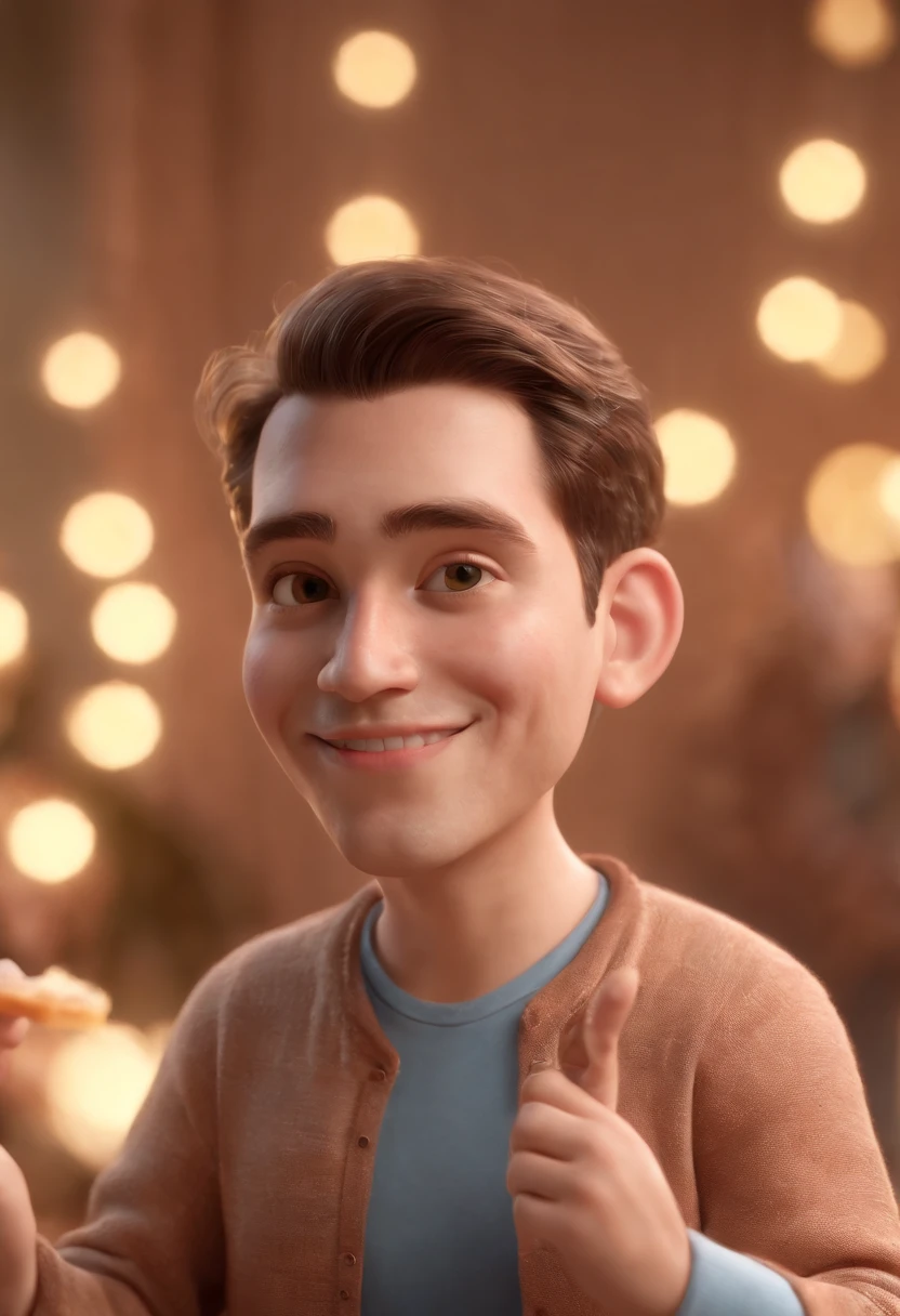 Cartoon character of several young christians wearing various types of hats and eating Happy Pastel and Jesus in the background with his arms on them Blessing at a feast, animation character, Caractere estilizado, animation style rendering, 3D estilizado, Arnold Maya render, 3 d render stylized, toon render keyshot, Personagem 3D, Personagem 3D, 3d rendering stylized, 3 d character render, personagem de desenho animado, Personagem de close up, Pose de personagem, (Estilo Pixar) (master part:1.2) (Bokeh) (best quality) (pele detalhada) (textura detalhada) (8k) (argila) (Cinematic lighting) (foco nítido