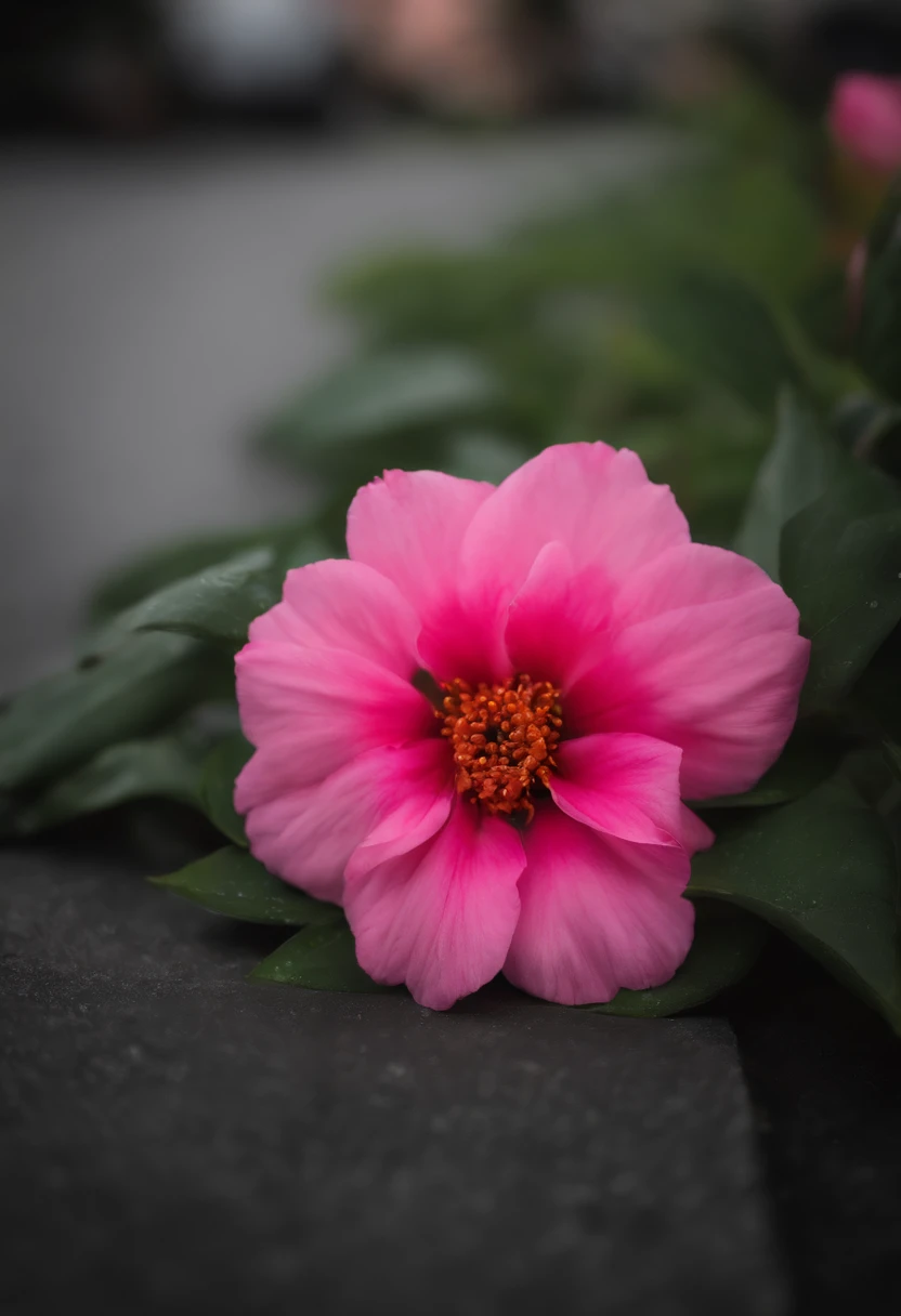 there is a pink flower that is laying on the ground, pink flower, photo taken with canon 5d, beautiful flower, shot on sony a 7, 38mm photography, photo taken with sony a7r camera, 38mm photograhpy, taken with sony alpha 9, red flower, shot with premium dslr camera