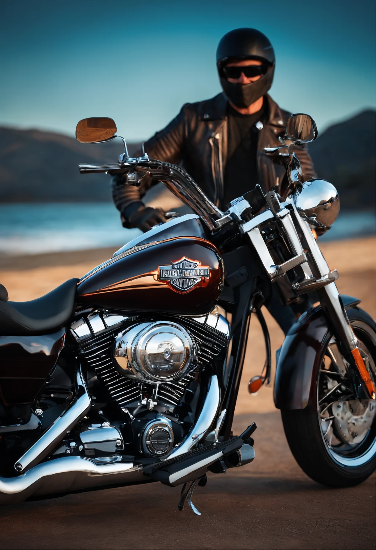 Personagem de moto harley davidson 3d
