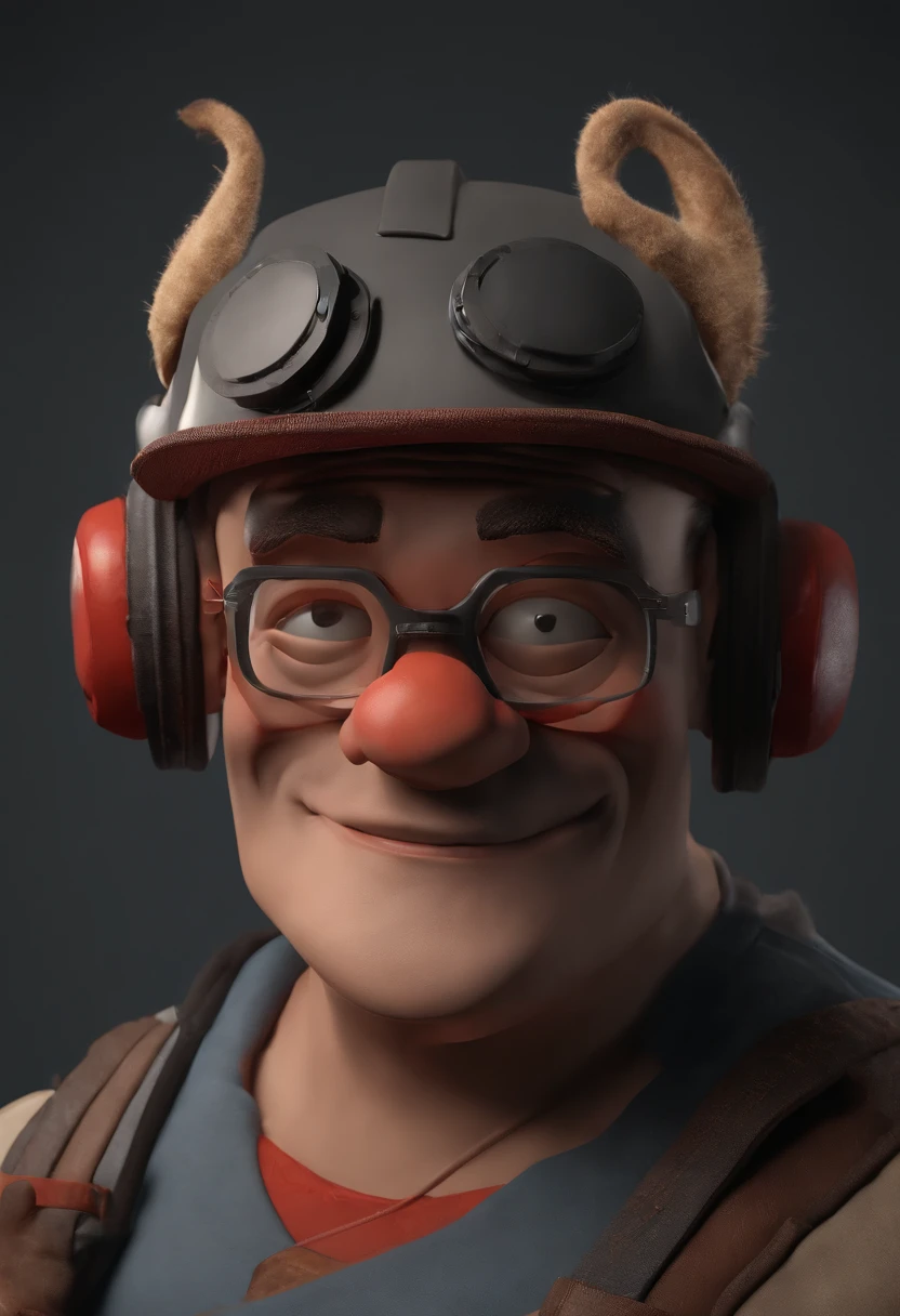 Cartoon character of a man with gray glasses and a red and black shirt with a white stripe, segurando um martelo e um alicate, animation character, Caractere estilizado, animation style rendering, 3D estilizado, Amauri de Oliveira Pedroso, 3d stylized rendering, toon render keyshot, Personagem 3D, Personagem 3D, 3d rendering stylized, 3 d character render, personagem de desenho animado, Personagem de close up, Pose de personagem, (Estilo Pixar) (master part:1.2) (Bokeh) (melhor qualidade) (pele detalhada) (textura detalhada) (8k) (argila) (Cinematic lighting) (foco nítido