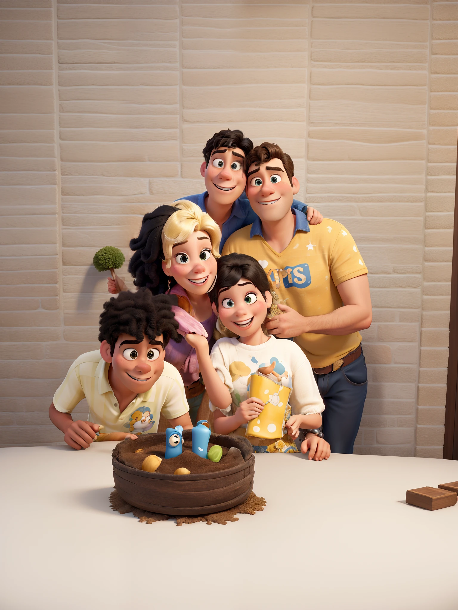 Familia estilo pixar, melhor qualidade superior qualidade