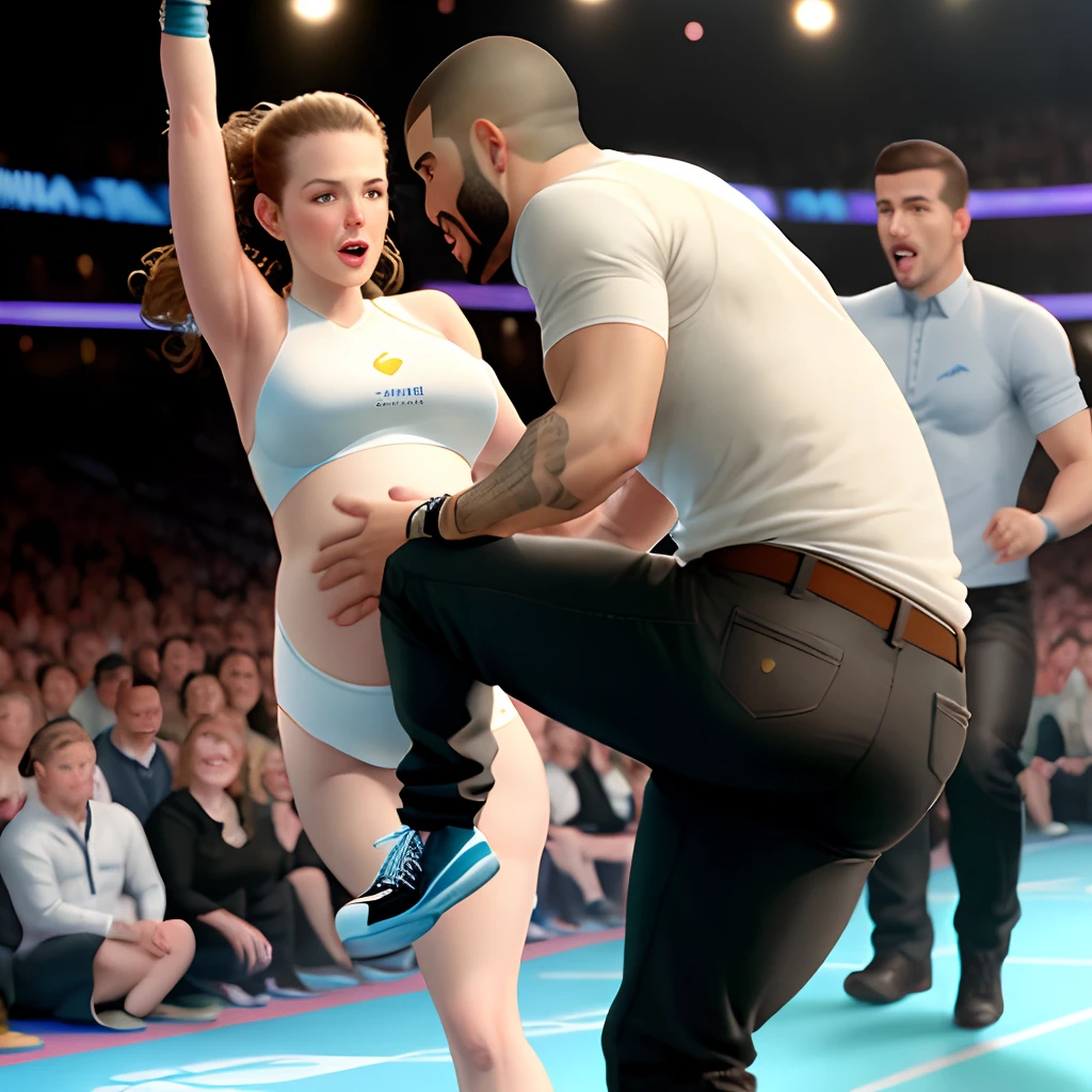 Drake kicking a pregnant woman