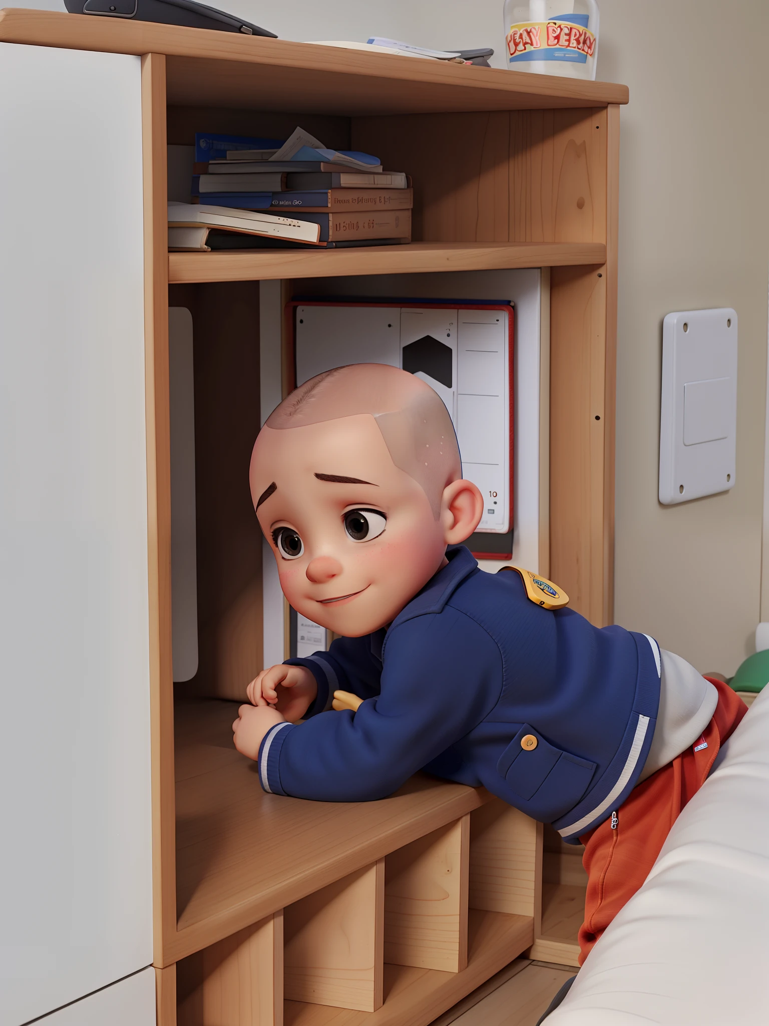 A bald child