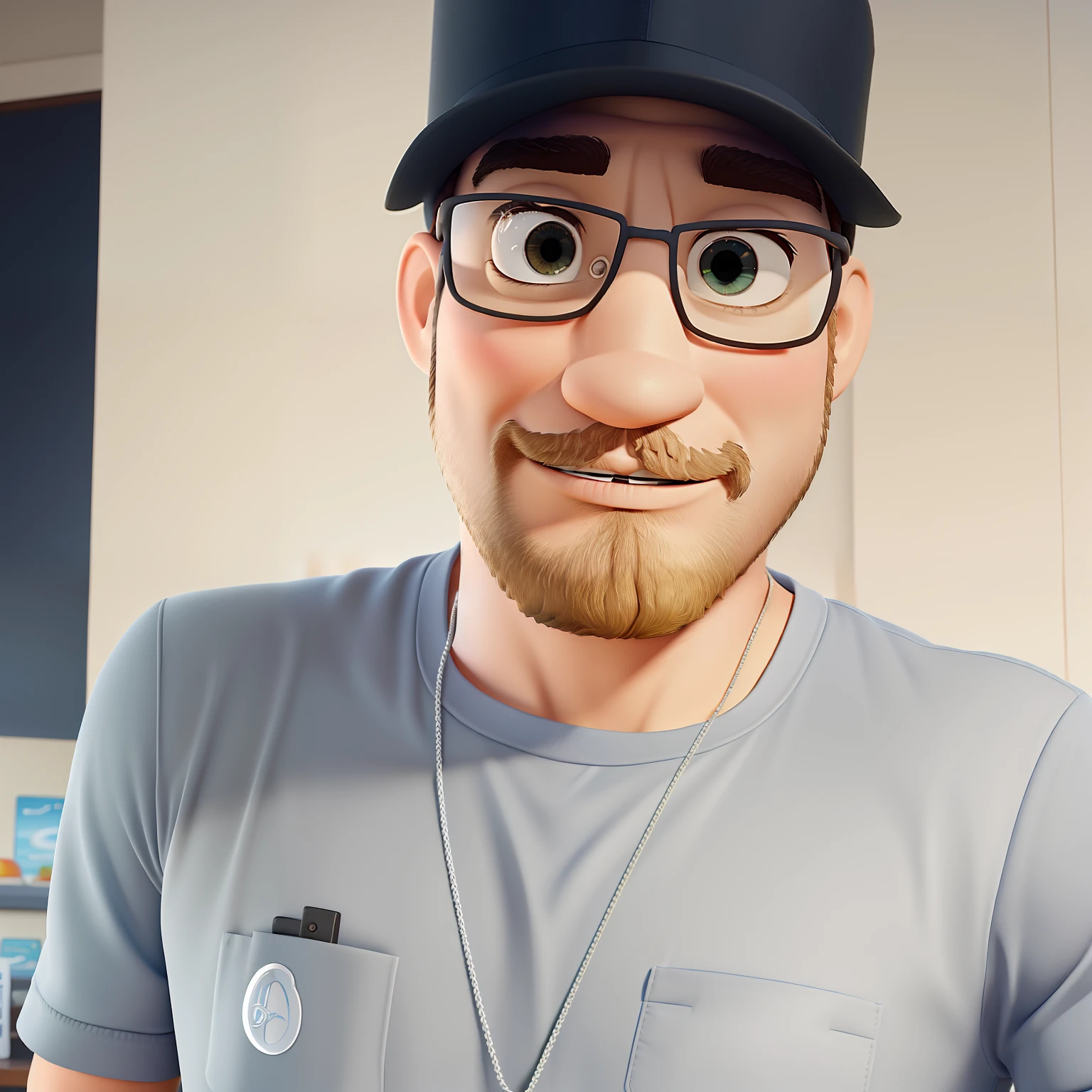 Poster no estilo Disney pixar, alta qualidade, melhor qualidade, homem sexy branco, 30 anos cabelo grisalho barba preta, musculoso, com fundo em um restaurante a luz de velas