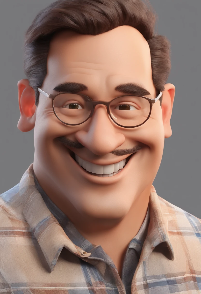 Smiling Man Illustration, sorriso insano, Homem de pele marrom com um sorriso gigante, happily smiling at the camera, sorriso atrevido, he's smiling, sorriso muito grande, Macho sorridente, foto de perfil headshot, rindo sorriso enorme, desenhando no estilo de Arte 3D, c4d, fundo de cor branco puro, estilo disney, estilo pixar render ilustracao Super Detalhe, 8k